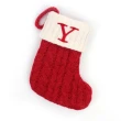 【橘魔法】聖誕紅刺繡字母聖誕襪(掛飾 配飾 裝飾 聖誕老人 聖誕節 耶誕 聖誕禮物 禮物袋 節慶)