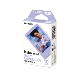 【FUJIFILM 富士】Instax mini 薰衣草紫邊框底片 SOFT LAVENDER(共10張)