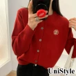 【UniStyle】長袖針織上衣 韓版萌熊刺繡開襟小外套 女 UP88180(紅)
