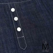 【MYVEGA 麥雪爾】MA高含棉造型排釦八分牛仔寬褲-藍(2024春夏新品)