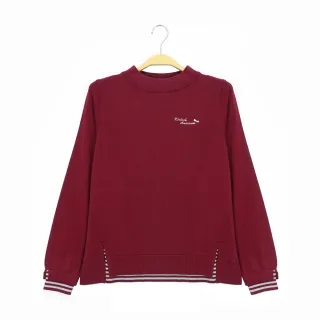 【Kinloch Anderson】立領條紋配飾針織長袖上衣 金安德森女裝(KA0779009 紅/黑)