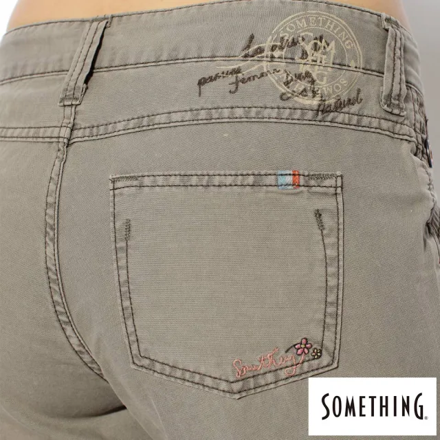 【SOMETHING】女裝 NATURAL EASY JEAN綁帶休閒褲(灰褐色)