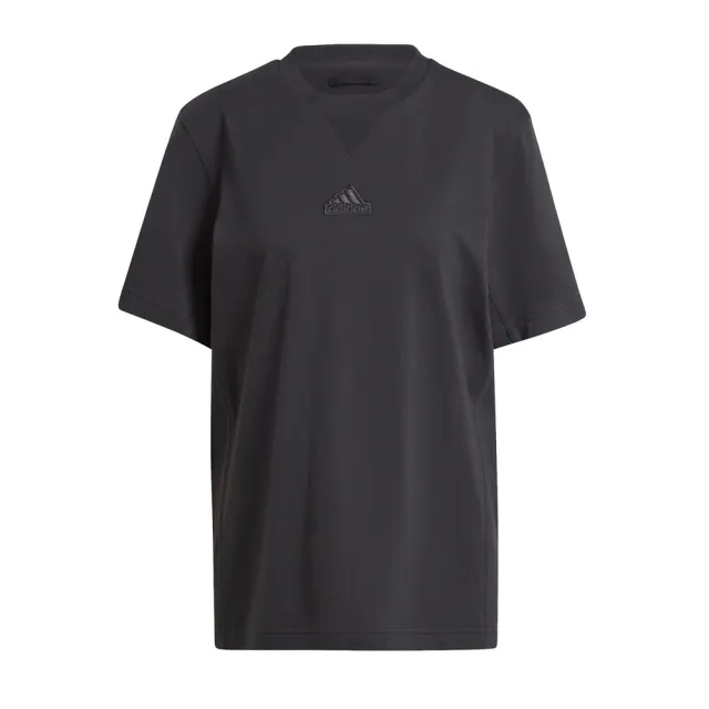 【adidas 愛迪達】M LNG Tee Q1 男女 短袖 上衣 T恤 運動 休閒 棉質 舒適 黑(IS1603)