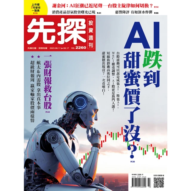 【momoBOOK】【先探投資週刊2260期】AI跌到甜蜜價了沒？－老船長：衝浪高點可能還沒到(電子雜誌)