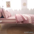 【Lust】楓日花語-粉 100%純棉、雙人加大6尺床包/枕套組《不含被套》、台灣製