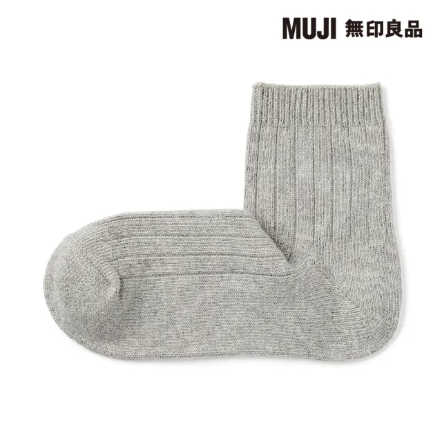 【MUJI 無印良品】女棉混足口柔軟寬螺紋直角短襪(共10色)