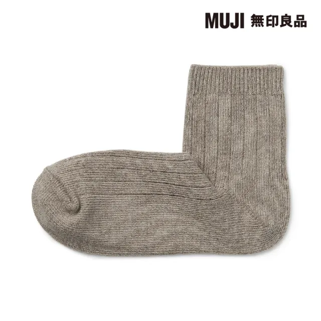 【MUJI 無印良品】女棉混足口柔軟寬螺紋直角短襪(共10色)