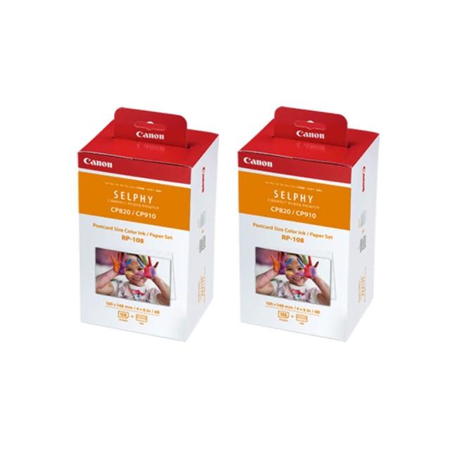 【Canon】RP-108(4x6相片紙含墨盒108張-2入)(SELPHY CP1000/CP1300/CP910/CP820/CP1500)