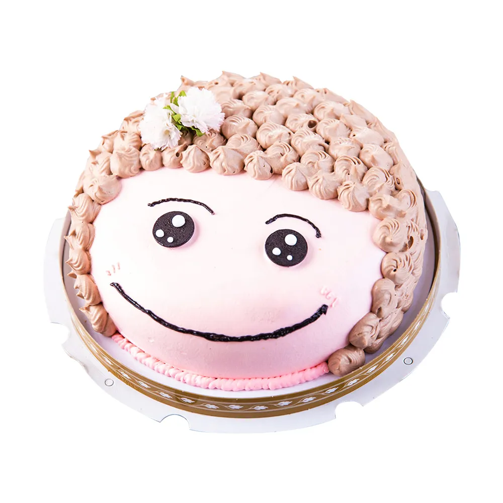 【樂活e棧】母親節造型蛋糕-幸福微笑媽咪蛋糕8吋1顆(母親節 蛋糕 手作 水果)
