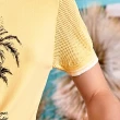 【ILEY 伊蕾】椰子樹縫珠針織上衣(黃色；M-XL；1242175004)