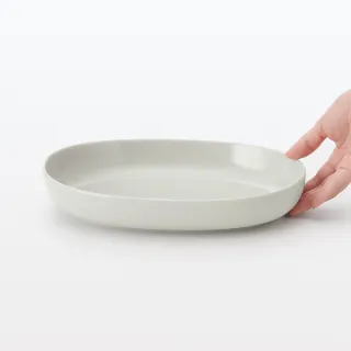 【MUJI 無印良品】日常食器/橢圓缽/灰米 約25.5x18cm
