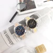 【CITIZEN 星辰】經典商務 三眼計時 日期 不鏽鋼手錶 藍x鍍玫瑰金 42mm(AN8216-50L)