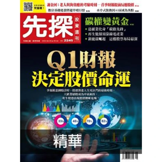 【momoBOOK】【先探投資週刊2245期】Q1財報決定股價命運－獲利數字才顯真功夫！ 精選(電子雜誌)