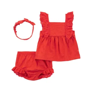 【美國Carter’s官方授權】紅色蕾絲3件組套裝(原廠公司貨)