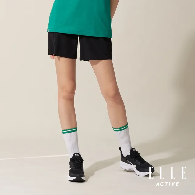 【ELLE ACTIVE】女款 四面彈休閒工裝短褲-黑色(EA24M2W3002#99)