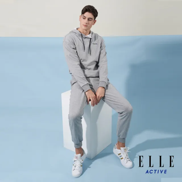 【ELLE ACTIVE】男款 乾爽舒適束口運動褲-淺灰色(EA24S2M3403#93)