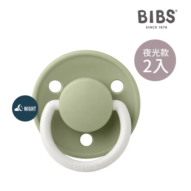 【BIBS】De Lux 矽膠奶嘴-夜光款2入優惠組(丹麥奶嘴 總代理公司貨)