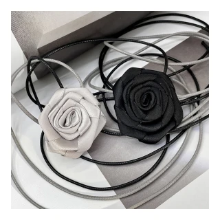 【INES】花朵頸鍊 花朵項鍊/韓國設計復古手工花朵多用途造型頸鍊 項鍊 手鍊 配飾(2色任選)