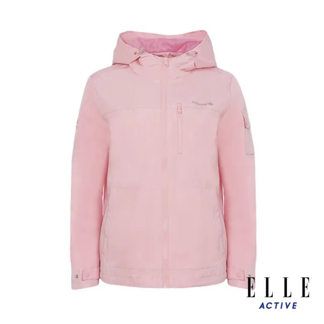 【ELLE ACTIVE】女款 防潑水防風連帽外套-粉紅色(EA24M2W6101#72)