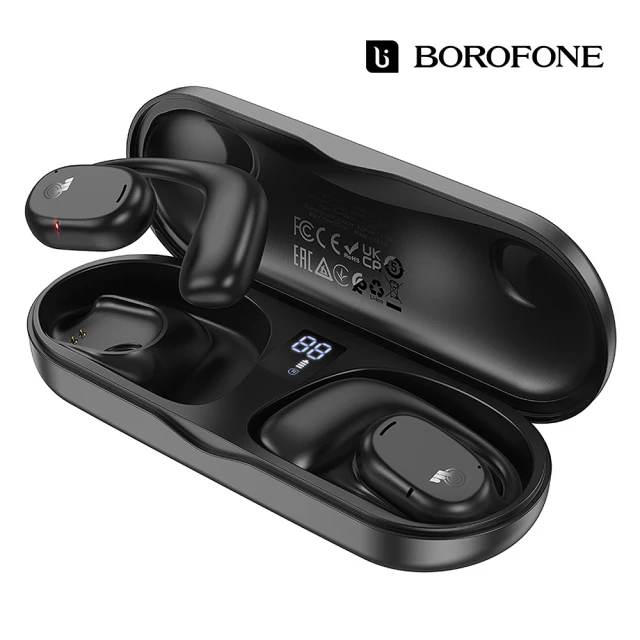 【Borofone】BW41 聲威開放式真無線藍牙耳機(黑色/耳掛式)