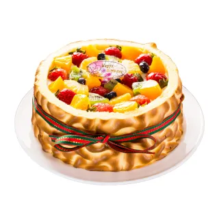 【樂活e棧】母親節造型蛋糕-虎皮百匯蛋糕8吋1顆(母親節 蛋糕 手作 水果)