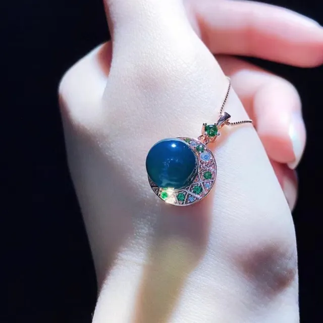 【勝弘珠寶】多明尼加藍珀耀人項鍊-9mm