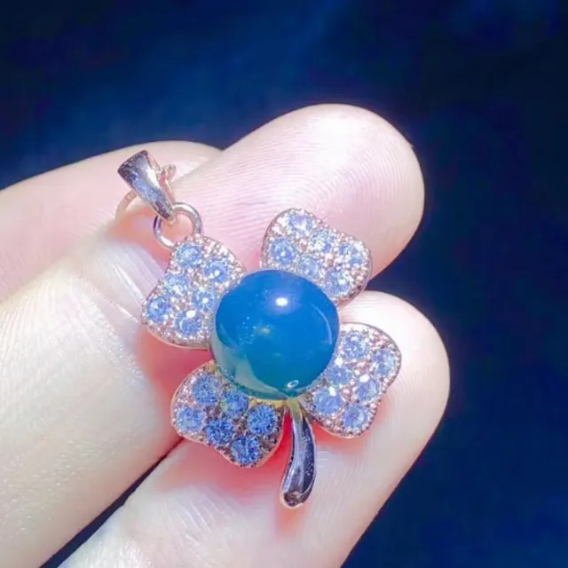 【勝弘珠寶】多明尼加藍珀四葉草項鍊-9mm