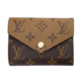 【Louis Vuitton 路易威登】M81557 經典monogram帆布Victorine系列三折暗釦錢包短夾(雙色)