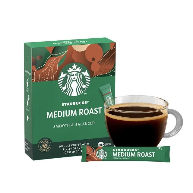 【STARBUCKS 星巴克】特選系列-中度烘焙即溶黑咖啡2.3g x10入/盒