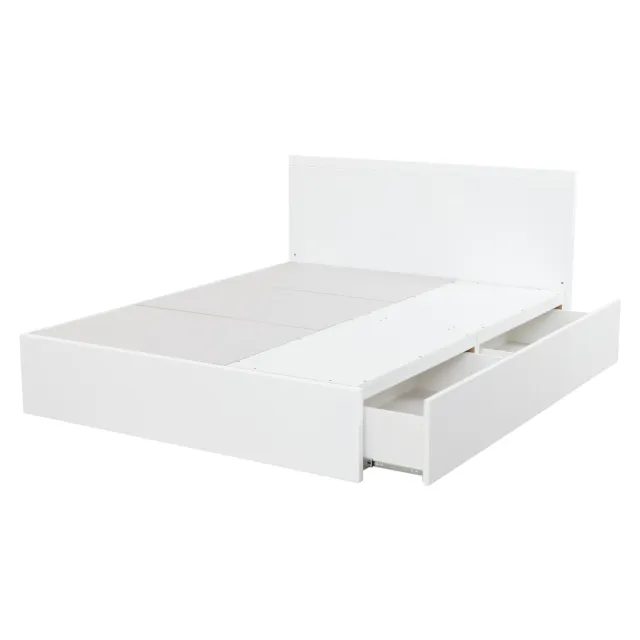 【NITORI 宜得利家居】◎雙人床座 床架 NS-001 WH 抽屜款(床座 床架 抽屜 NS-001)