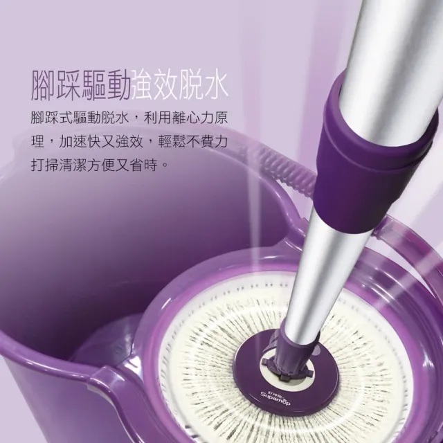 【好神拖】腳踩標準型拖把架-袋裝+2布盤(抗油汙布盤)