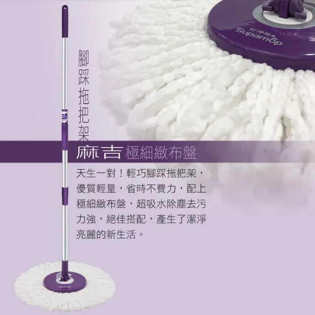 【好神拖】腳踩標準型拖把架-袋裝+2布盤(抗油汙布盤)