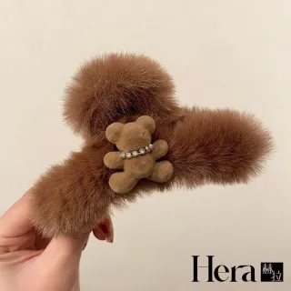 【HERA 赫拉】可愛毛絨鑲鑽小熊鯊魚夾/髮夾-3色 H110120327(小熊鯊魚夾/髮夾)