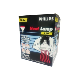 【Philips 飛利浦】2入 175W 110V E27 紅外線溫熱燈泡 紅面 _ PH070002