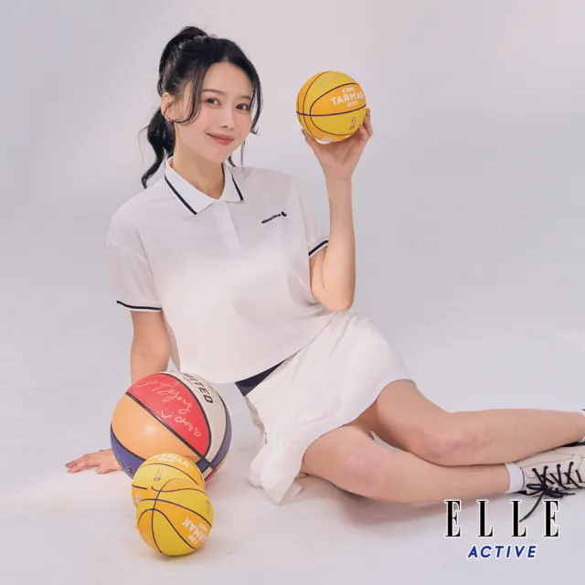 【ELLE ACTIVE】女款 短版寬鬆短袖POLO衫-白色(EA24M2W1105#90)