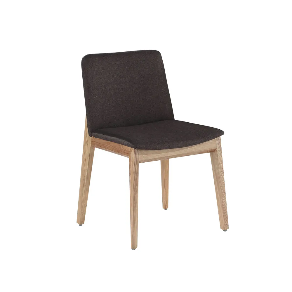【柏蒂家居】傑佛瑞黑色皮革實木餐椅/休閒洽談椅