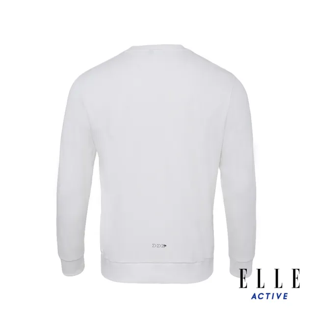【ELLE ACTIVE】男款 休閒圓領長袖T恤-白色(EA24S2M1701#90)