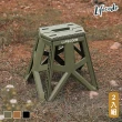 【LIFECODE】軍風高腳款折合椅/折疊椅/凳子-3色可選(2入)