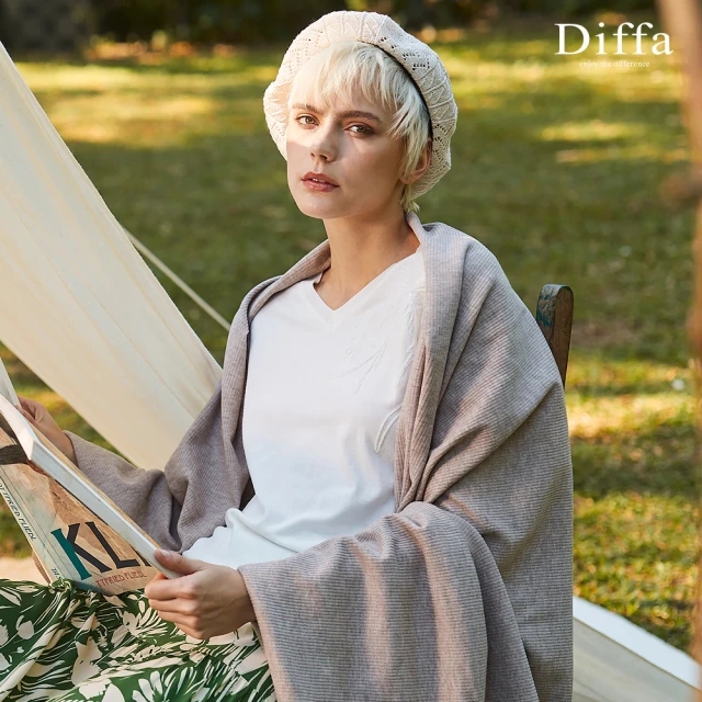 【Diffa】氣質繡花連袖針織衫-女