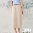 【IGD 英格麗】速達-網路獨賣款-純棉波浪棉長裙(卡其)