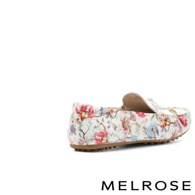 【MELROSE】美樂斯 日常美學蝴蝶結全真皮樂福平底鞋(紅)