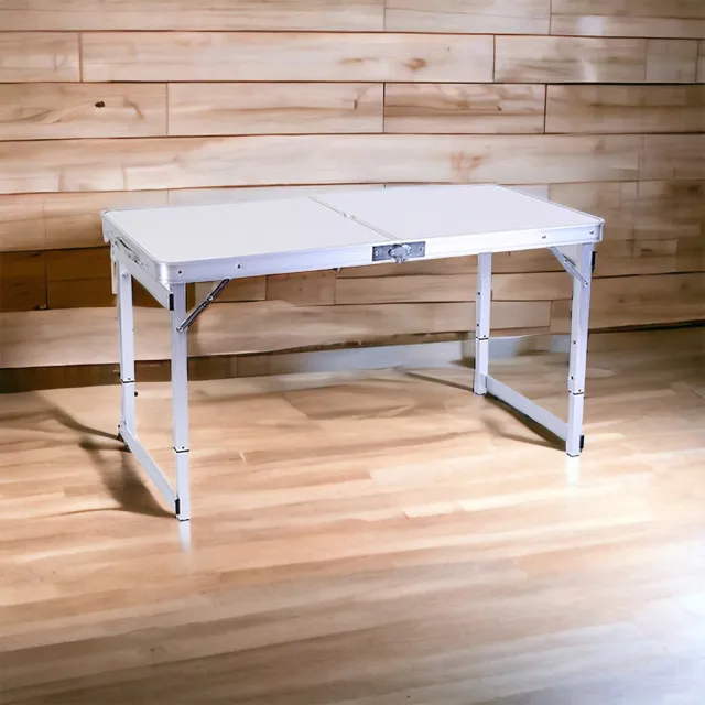 【DaoDi】鋁合金摺疊桌加粗方管升降露營桌(不含椅雙桿加固野餐桌/折疊桌/懶人桌)