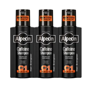 【Alpecin】Black C1咖啡因洗髮露黑色經典款250mlx3入(洗髮精)