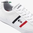 【LACOSTE】男鞋-經典三色織帶運動鞋(白色)