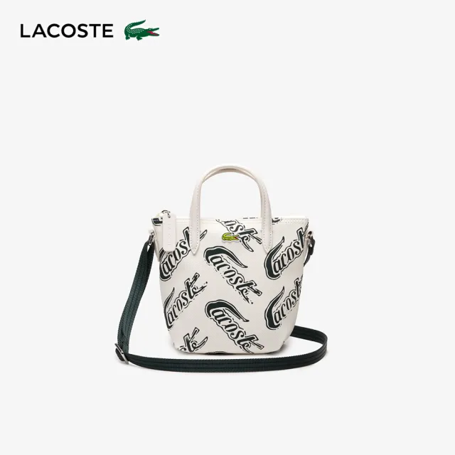 【LACOSTE】包款- L.12.12 標誌印花小托特包(白色)