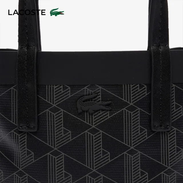 【LACOSTE】包款-印花塗層帆布迷你托特包(雙11限定 1111 黑色)