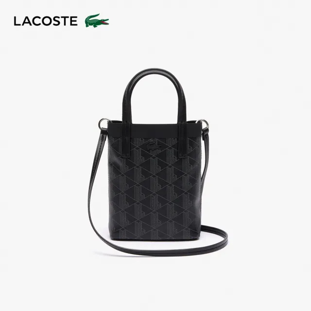 【LACOSTE】包款-印花塗層帆布迷你托特包(雙11限定 1111 黑色)