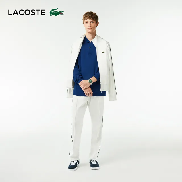 【LACOSTE】男裝-經典L1312長袖Polo衫(藍色)