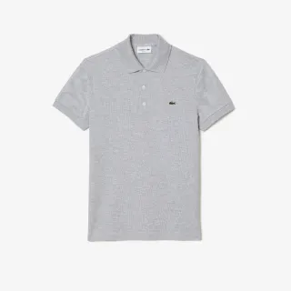 【LACOSTE】男裝-經典修身短袖Polo衫(灰色)