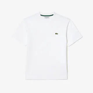 【LACOSTE】中性-寬鬆版型休閒純棉短袖T恤(白色)